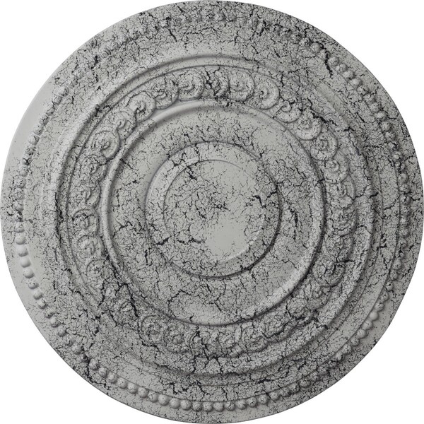 Ekena Millwork Oldham Ceiling Medallion (Fits Canopies up to 8 5/8"), 18"OD x 1 1/4"P, Ultra Pure White Crackle CM18OLUWC - main